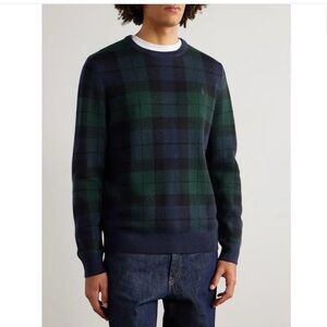 Polo Ralph Lauren Green Navy Scottish Plaid Merino Wool Sweater Size XL NWT
